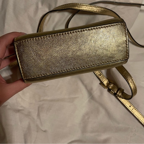Michael Kors Mini Selma Purse in Gold - Picture 7 of 8